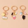 Cartoon Cat Keychain Enamel Animal Charms Keyrings for Women Men Car Key Handbag Hanging Key Chains DIY Accessories