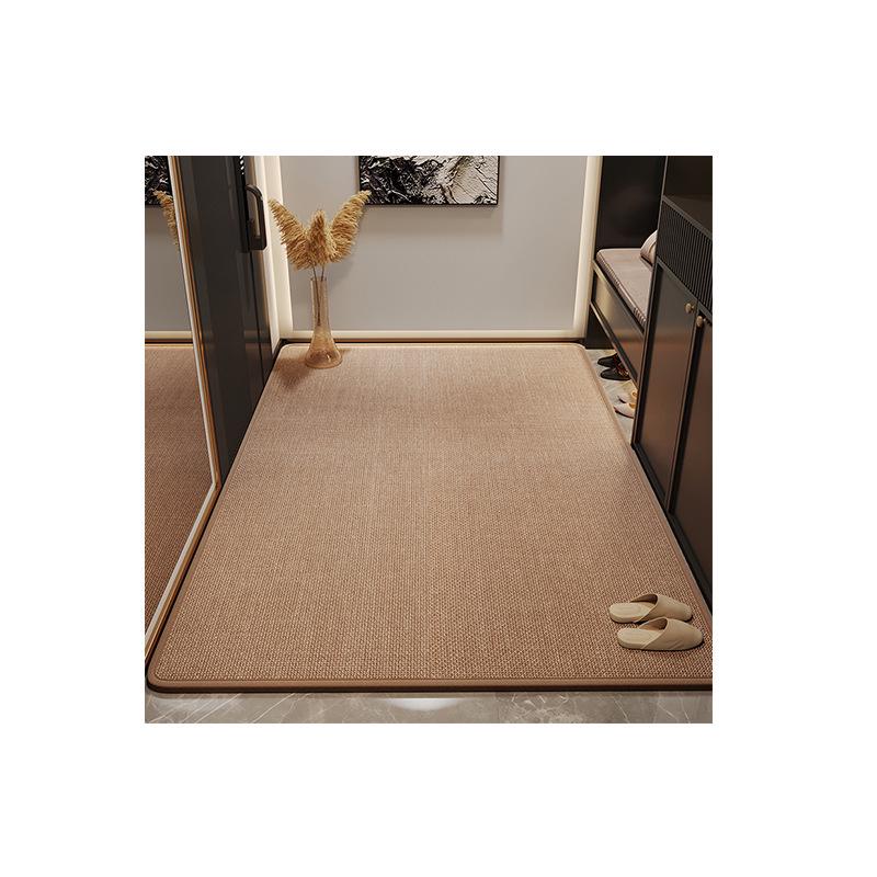 Washable Natural Linen Foldable Entrance Mat - Dirt-Wiping Large Hallway Rug