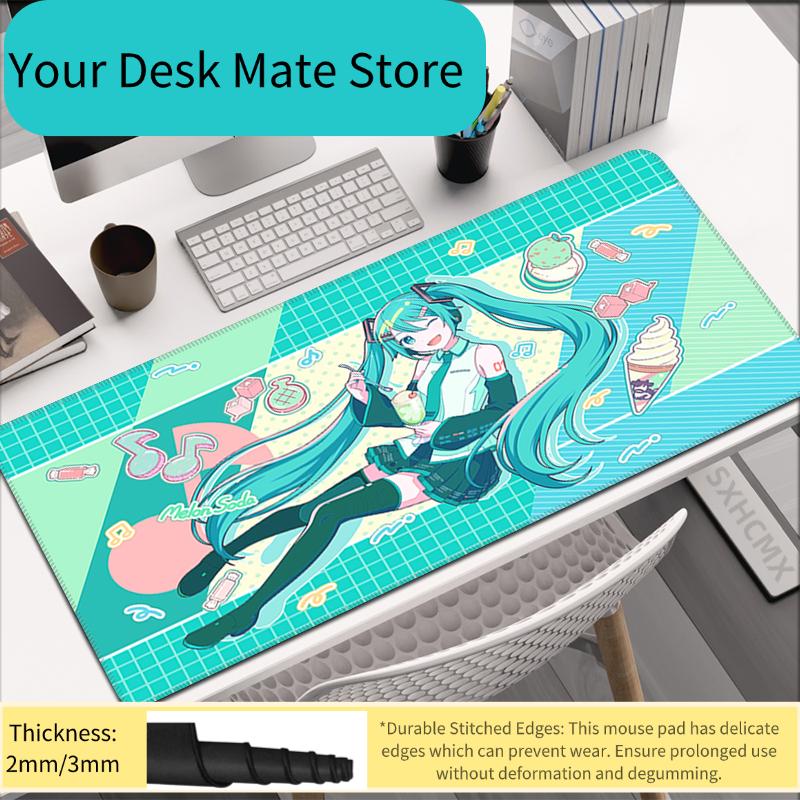 Anime Project Sekai Mouse Pad Office Kawaii PJSK Desk Pad Computer Gaming Accessories Stitch Edge Natural Rubber Keyboard Mat