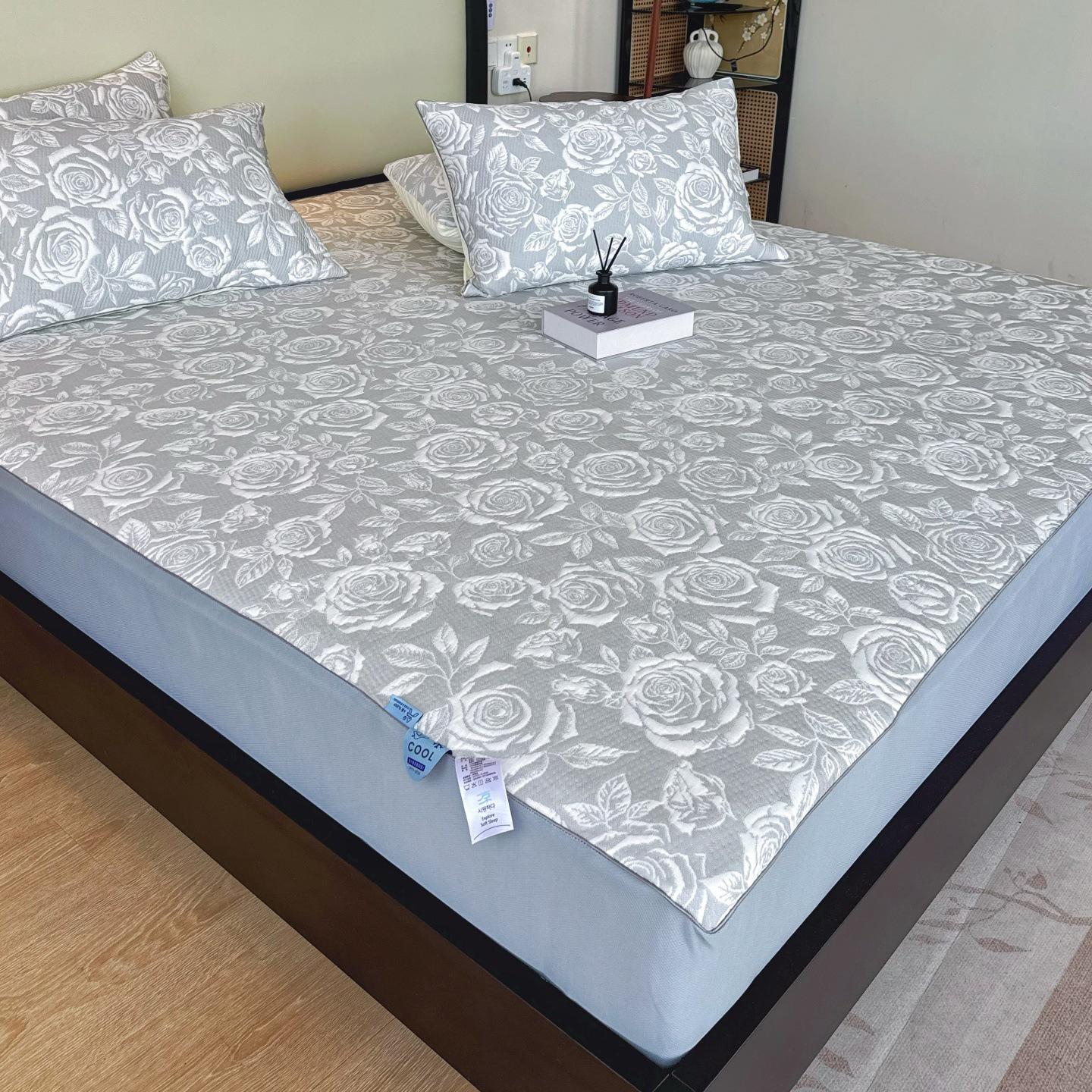 

2026 Korean A-Class Mother & Baby Cool Tech PE Fiber Bed Skirt Cover 120x200cm Elastic + 1 Pillowcase