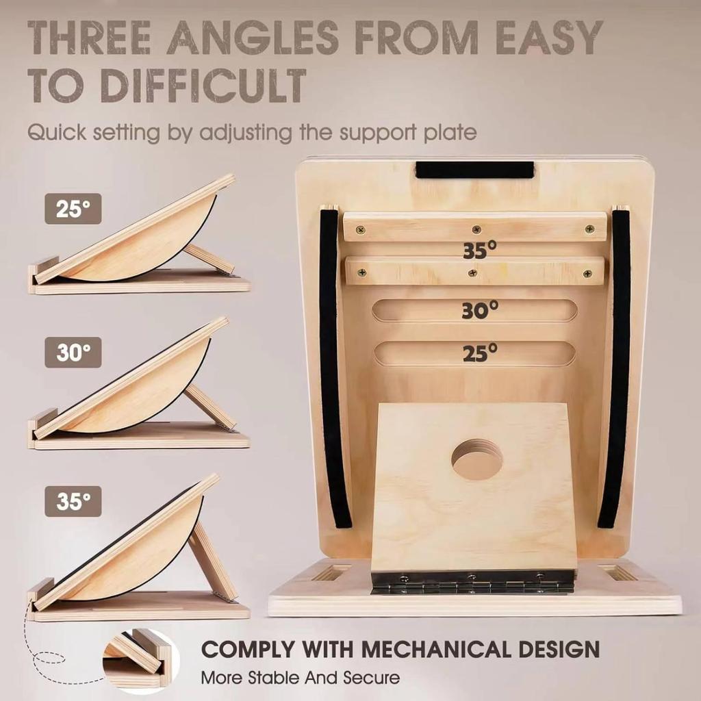 Wooden Calf Stretcher Foldable Incline Board Anti-slip Surface Exercise Wedge
