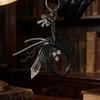 Alloy Gothic Themed Keychain With Detailed Wing And Bowknot Accent Key Holder Accessories For Everyday Carry