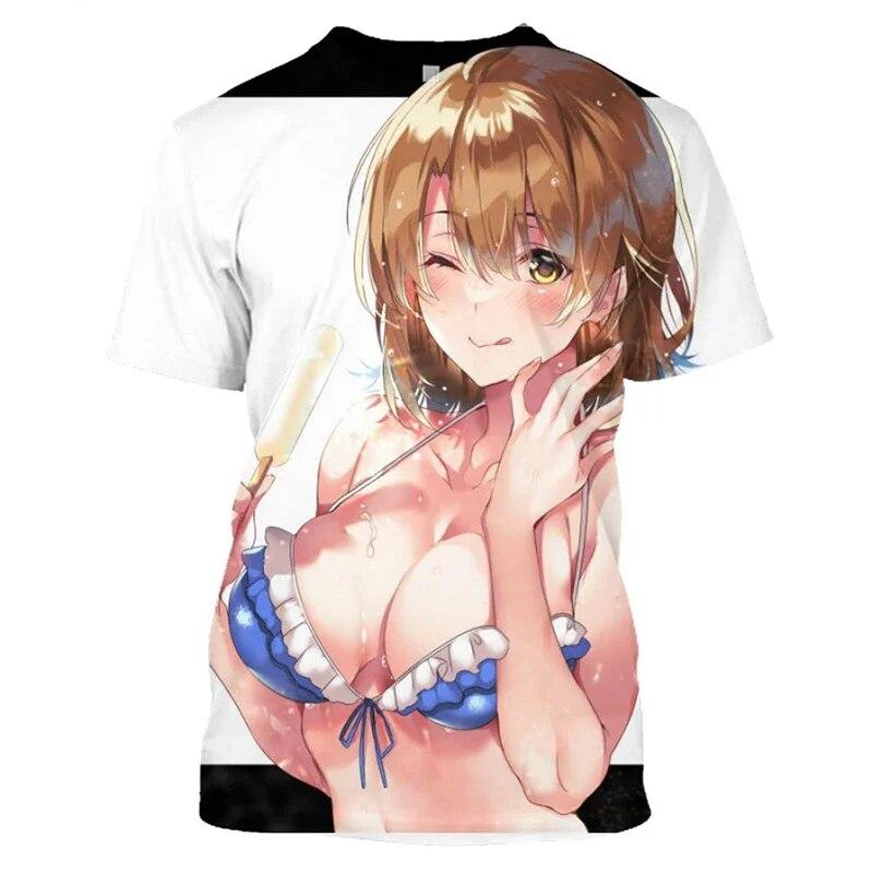 Sexy Anime Girls Graphic T Shirt 3D Printed Harajuku Kawaii Hentai Bikini T Shirts Men Streetwear Punk Tops Women Casual Tee