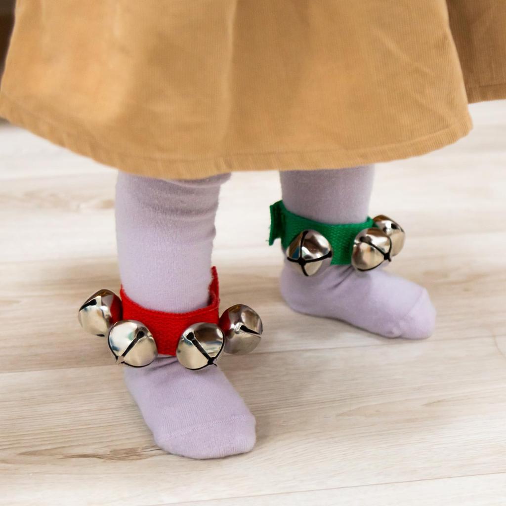 PATIKIL 8-Piece Wrist Bells, Jingle Bells, Uncle Bells, Percussion Instrument, Music Rhythm Band, 4 Silver Bells, Dark Black for Birthday Parties and