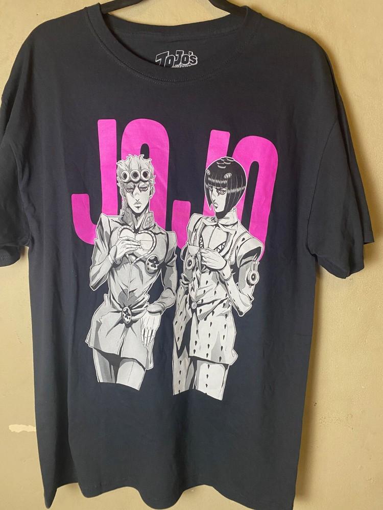 Невероятные приключения ДжоДжо АНИМЕ Джорно Джованна Бруно Буччеллати Черная ФУТБОЛКА РАЗМЕР L Унисекс Футболка S