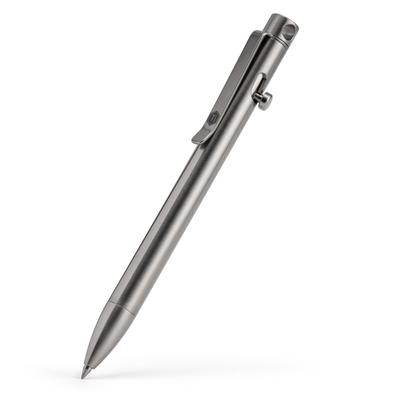 KeyUnity KP01 Kugelschreiber mit Bolzenmechanik und Clip, EDC-Taschenstift aus Titanlegierung, Einziehbarer Metallkugelschreiber für den täglichen Gebrauch, Poliert