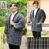 Yurakuan Kurume Hanten Men's Cotton-Filled Jacket, Made in Japan, Large Sizes (LL), with Cotton Filling (A, LL)