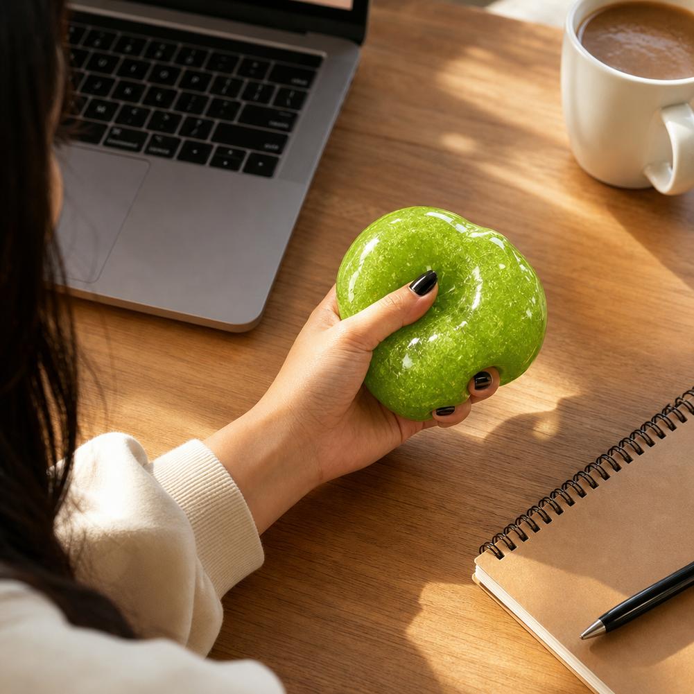 Maltose Apple Squishy Fidget Toys Colorful Stress Relief Ball Vacuum Shapeable Squeeze Toy For Anxiety Relief Desk Decor Gift