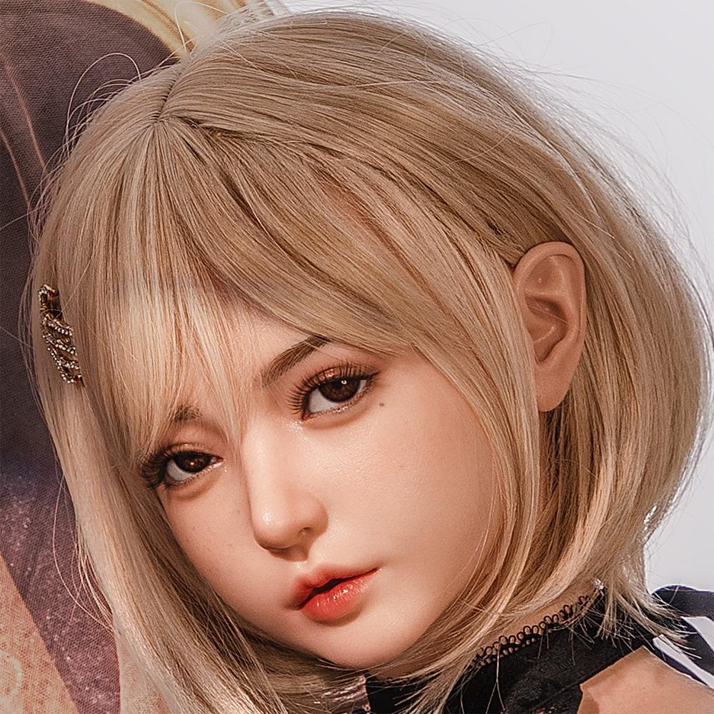Head with Realistic Oral Function 100% Silicone Compatible with 130-180cm Sex Dolls M16 Thread Interface Wig & Implant Hair Options 3kg
