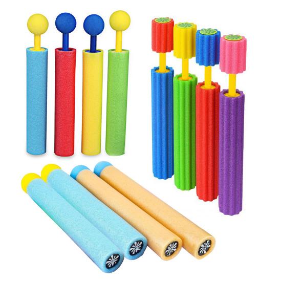 4Pcs Foam Water Squirt Toy Long Range Water Shooter for Kids Summer Outdoor Water Fun Watering Sprinkler Toy