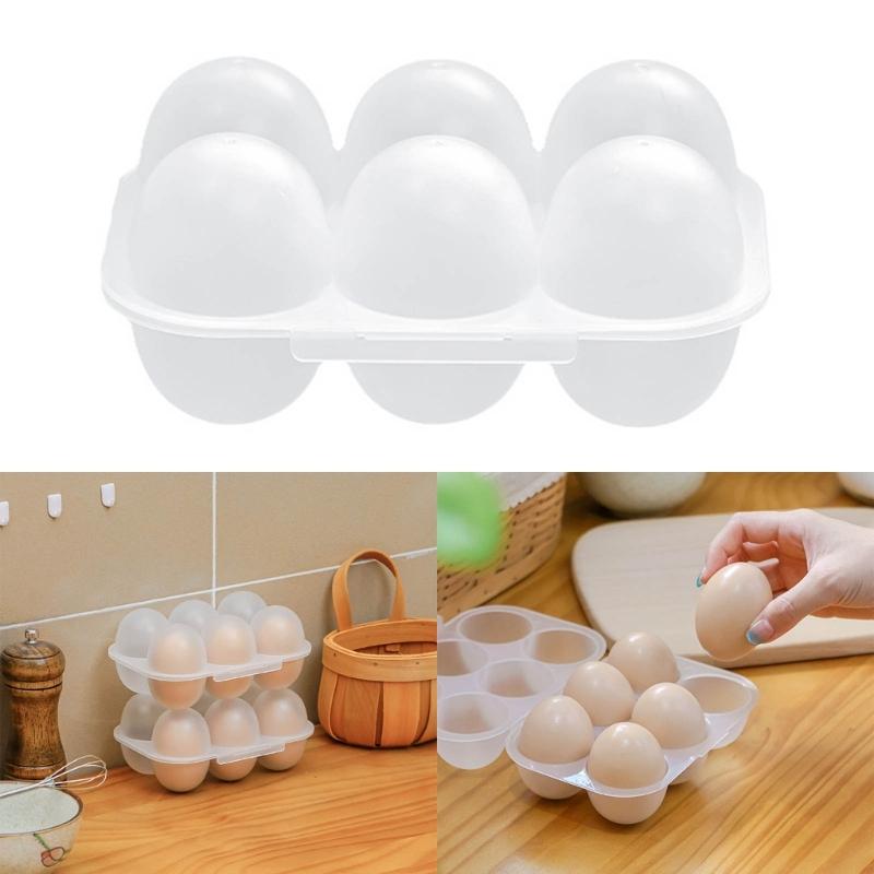 Portable Camping Eggs Boxes Carriers 6 Grid Eggs Holder Container Outdoor Camping Eggs Holder Storage Box Durable