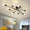 New Vintage Retro Black Iron Ceiling Chandeliers with 3 5 8 Pipes - Classic Loft Lustre for Living Dining Room Decor, Timeless E