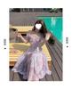 Women's Summer Purple Spaghetti Strap High Waist Maxi Dress