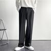 2024 New Men White Straight Pants Fashion Korean Loose Suit Trousers Casual Draped Baggy White Wide Pant Male Streetwear