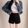 2025 Damen High Waist Schlankmachende Schwarze Shorts - Sommer Casual Petite Hot Pants