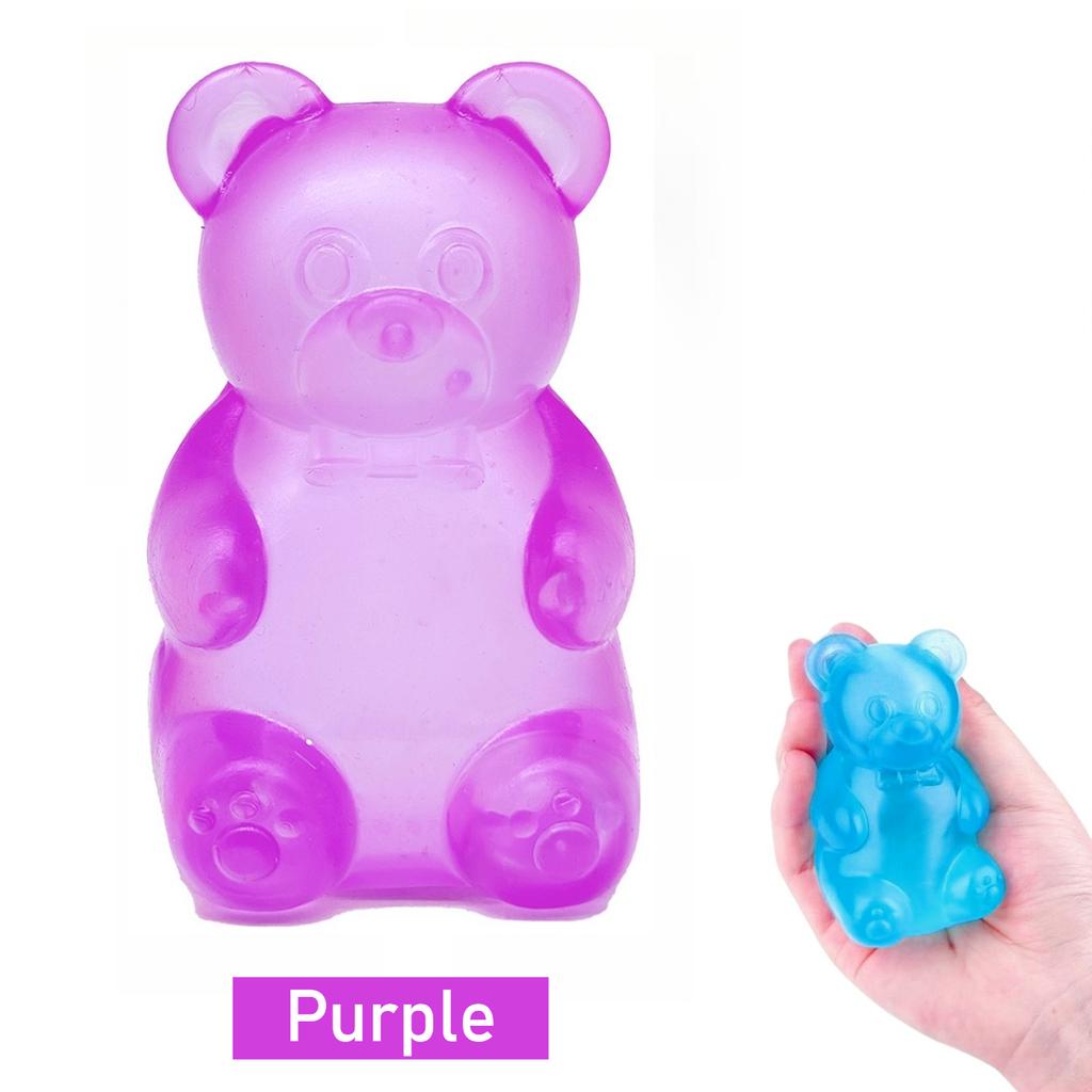 1pc Sugar Bead-Filled Squishy Bear Stress Ball – 3.5” Slow-Rebound Fidget Toy, Non-Toxic Gel, Sensory Stimulation, Classroom Prizes & Party Favors