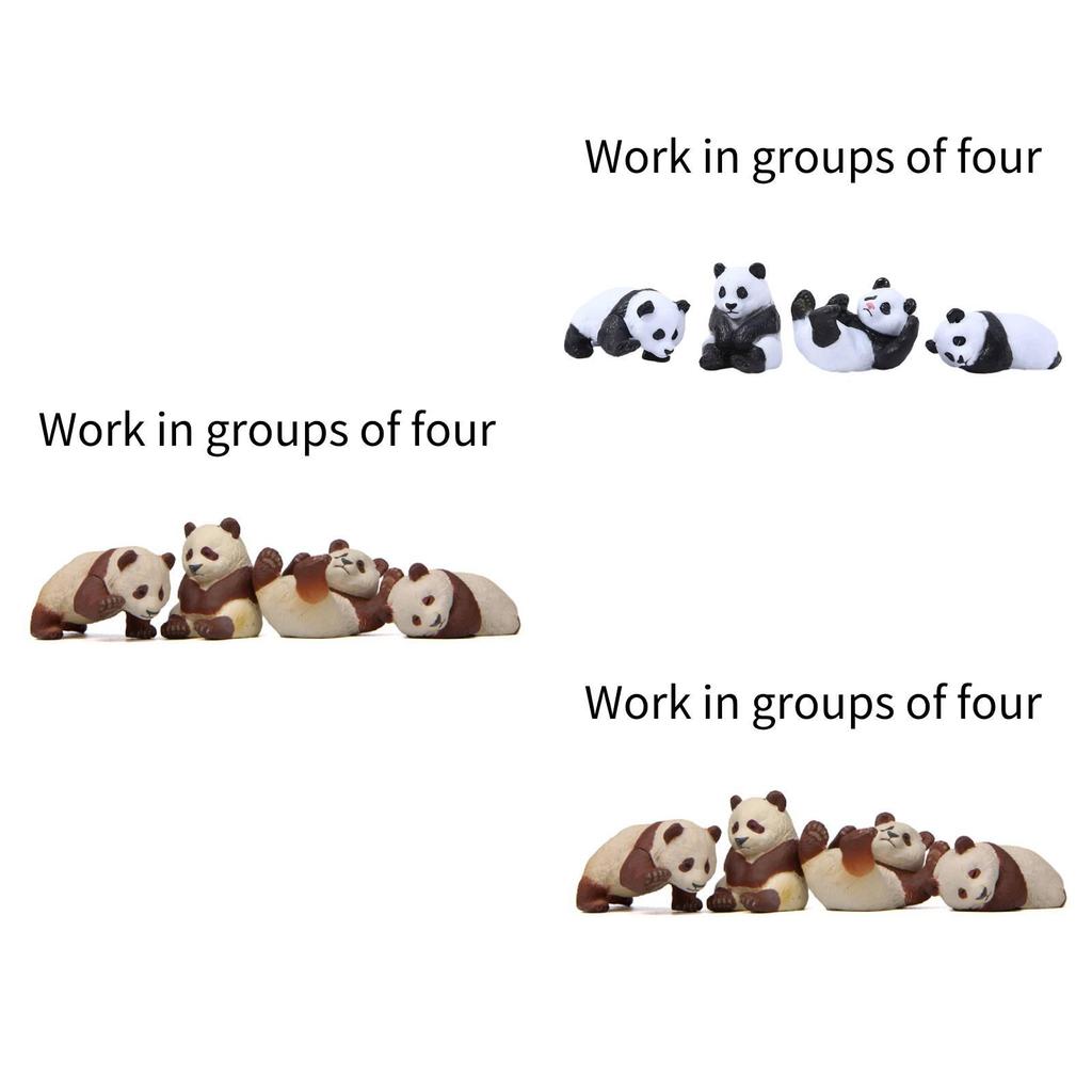 Cute Panda Shape Diy Pvc Miniature Succulent Garden Ornament Set For Home Decor