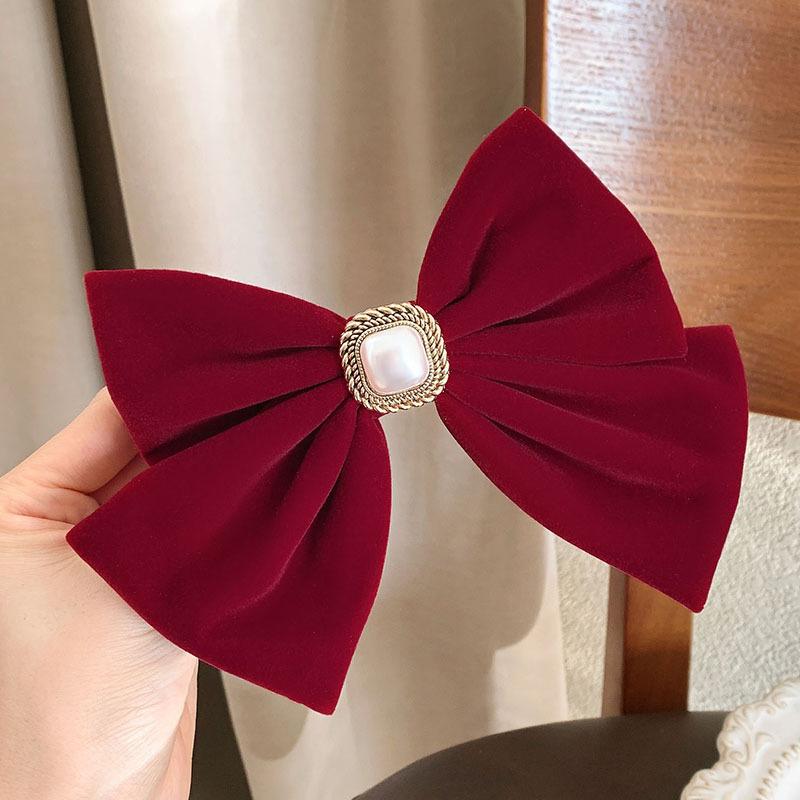 

Большие заколки-банты, большие заколки-банты в стиле ретро, однотонные, высокого качества, заколки-банты для женщин, милые девушки, модные аксессуары для волос, популярные красный