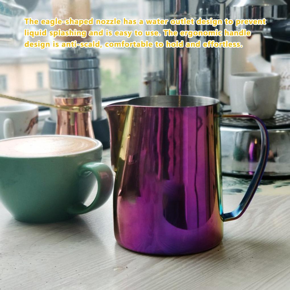 Stainless Coffee Frothing Pitcher Pink Thicken 400ML/600ML Milk Jug Cream Frother Pitcher Latte Art Cup Bar Accessory