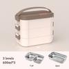 3 Layers Stainless Steel Food Storage Container Sealed Design Food Snacks Box  Student School