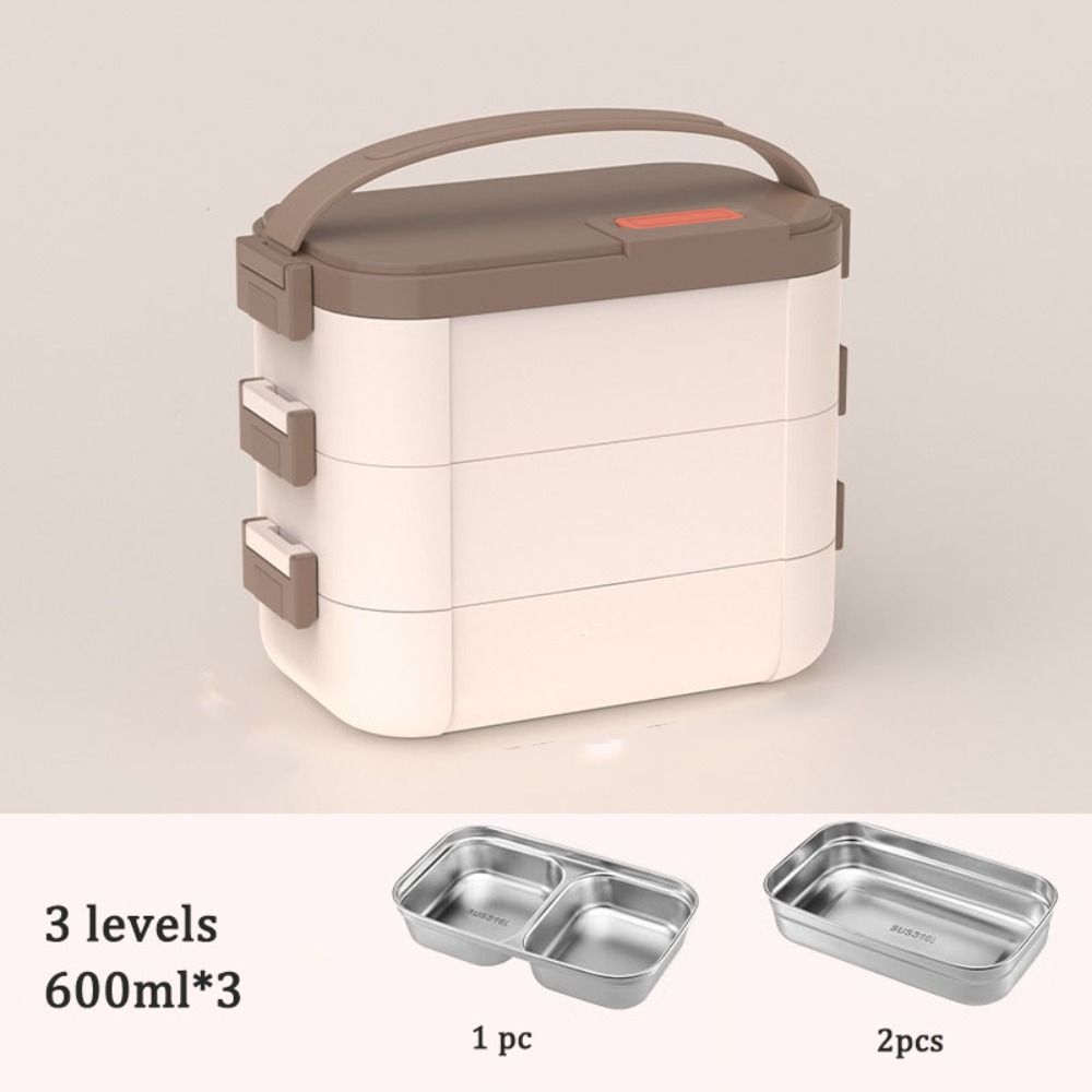 3 Layers Stainless Steel Food Storage Container Sealed Design Food Snacks Box Student School
