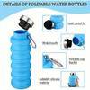 1pc Collapsible Water Bottle, Reuseable BPA Free Silicone Foldable Bottles Portable Hiking Cup For Outdoor Mountaineering Tours