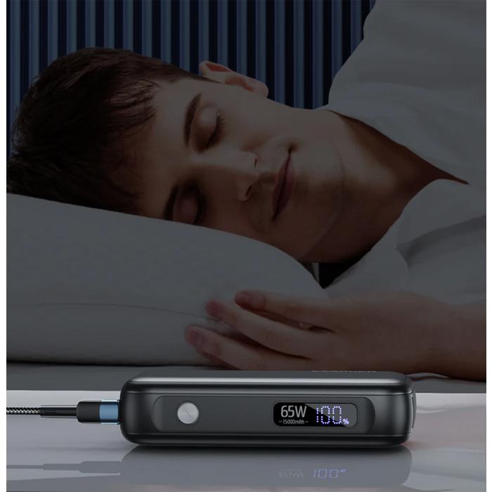 Essager 15000mAh Portable Power Bank In With USB C Cable External Spare Battery Pack for iPhone iPad Macbook 65W Fast Charger