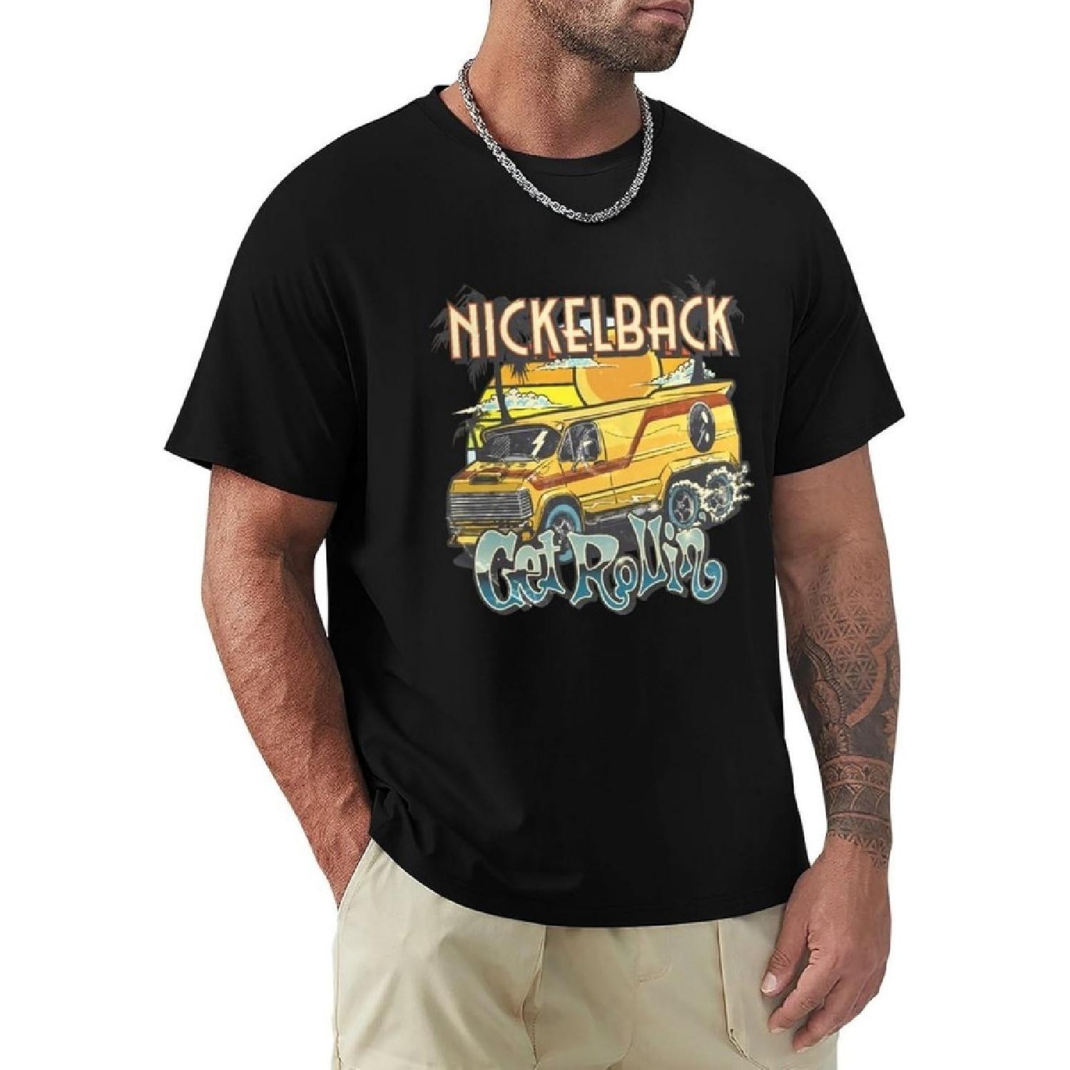 Beautiful and excellent quality FHDGBMNB Heren T-shirt met korte mouwen Nickelback Comfort Zacht Ronde hals Top XXL