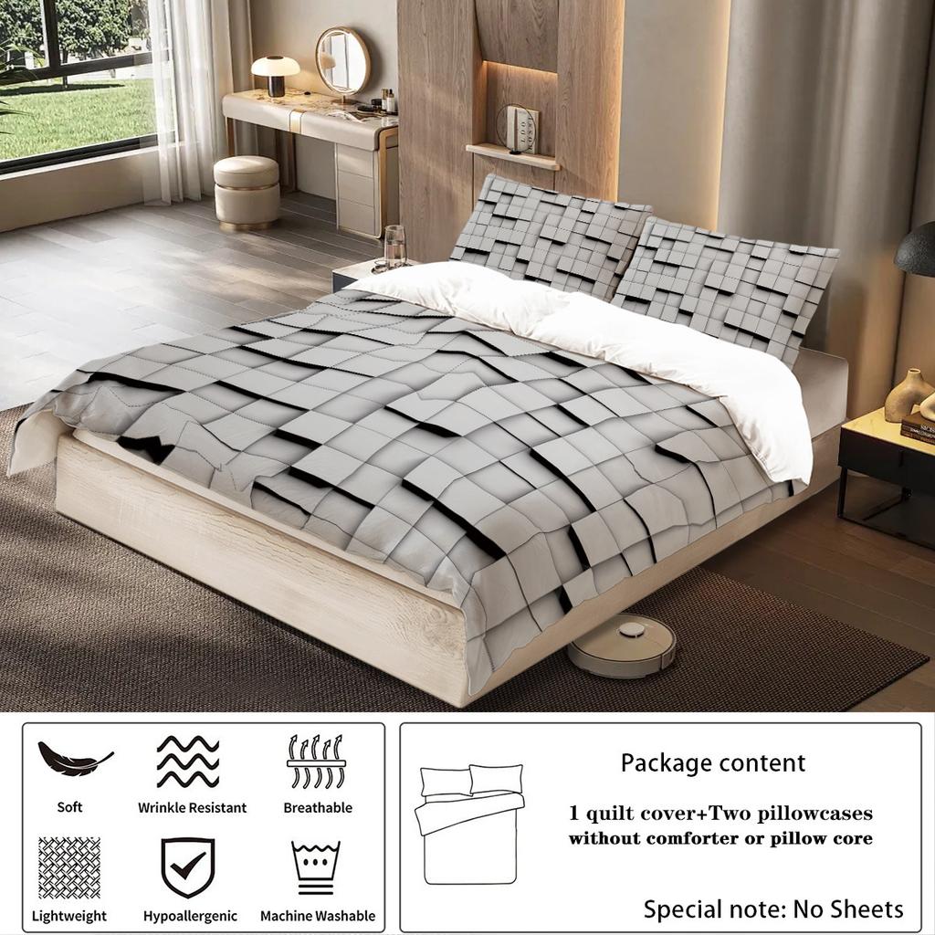 3D Digital Polyester Three-Piece Quilt Cover Bedding Quilt Cover Pillowcase