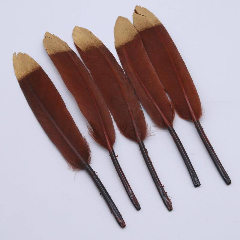 Kleines gerades Messer Farbverlauf Zweifarbig Feder Gänsefeder DIY Schmuckzubehör Kunsthandwerk Dekoration Handgemachte Materialien