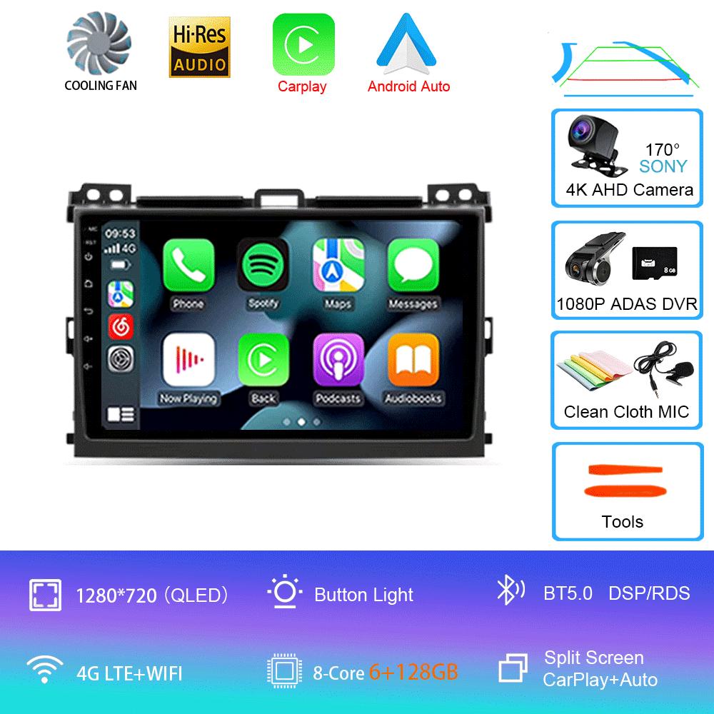 Android 14 Car Radio For Toyota Land Cruiser Prado 120 3 III For Lexus GX470 GX 470 J120 2002 - 2009  Multimedia Video Player