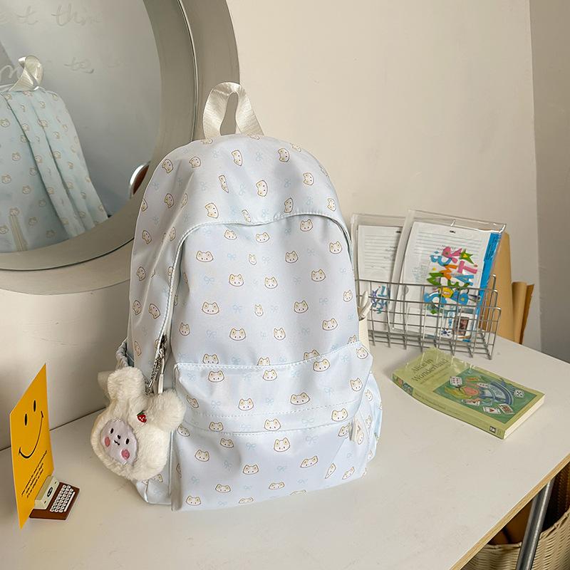 Cute bow schoolbag cat girl gentle Japanese junior high school student puppy college student backpack cross-border