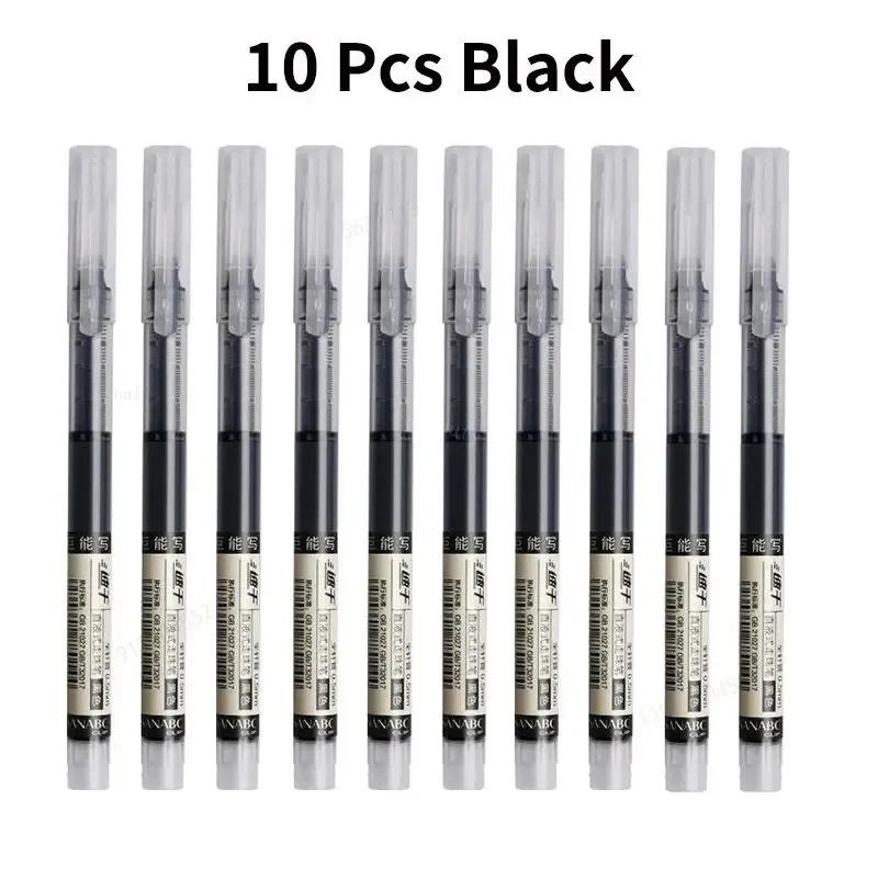 Needle Type Gel Ink Pens Black/Blue/Red 0.5mm Liquid Ballpoint Pen Students Stationery School Office Writing Tool