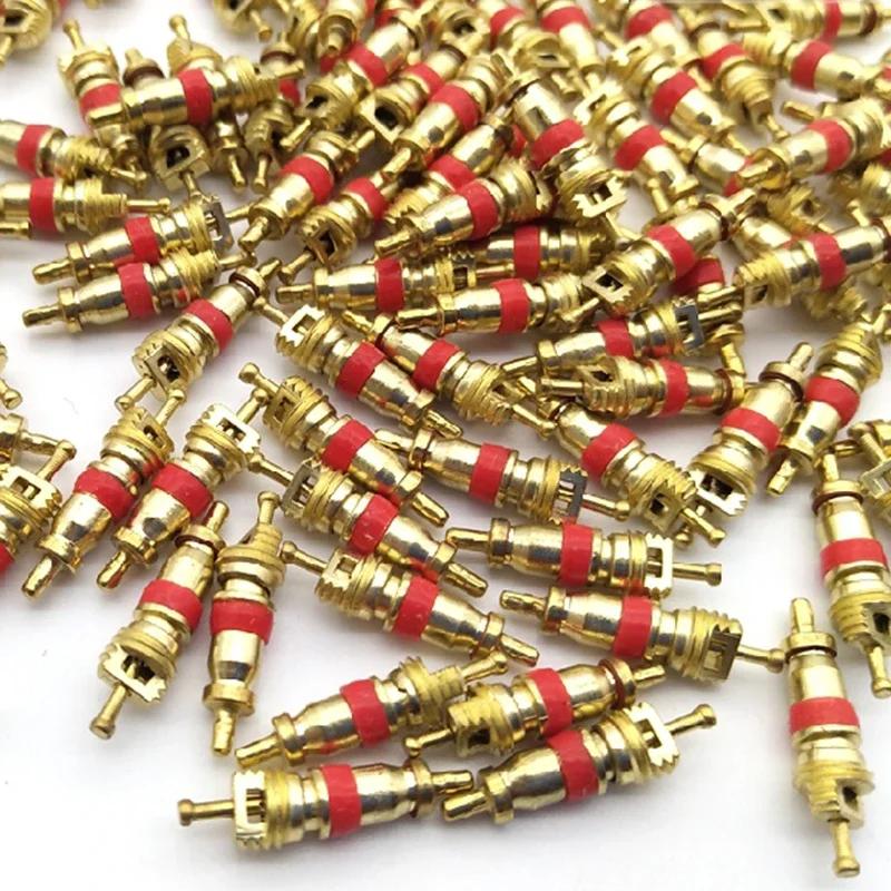 New 1/20/50/100pcs Car Bike Motorcycle Copper Valve Core with 4-in-1 Tire Tyre Valve Stem Removal Tire Cleaning Repair Tool