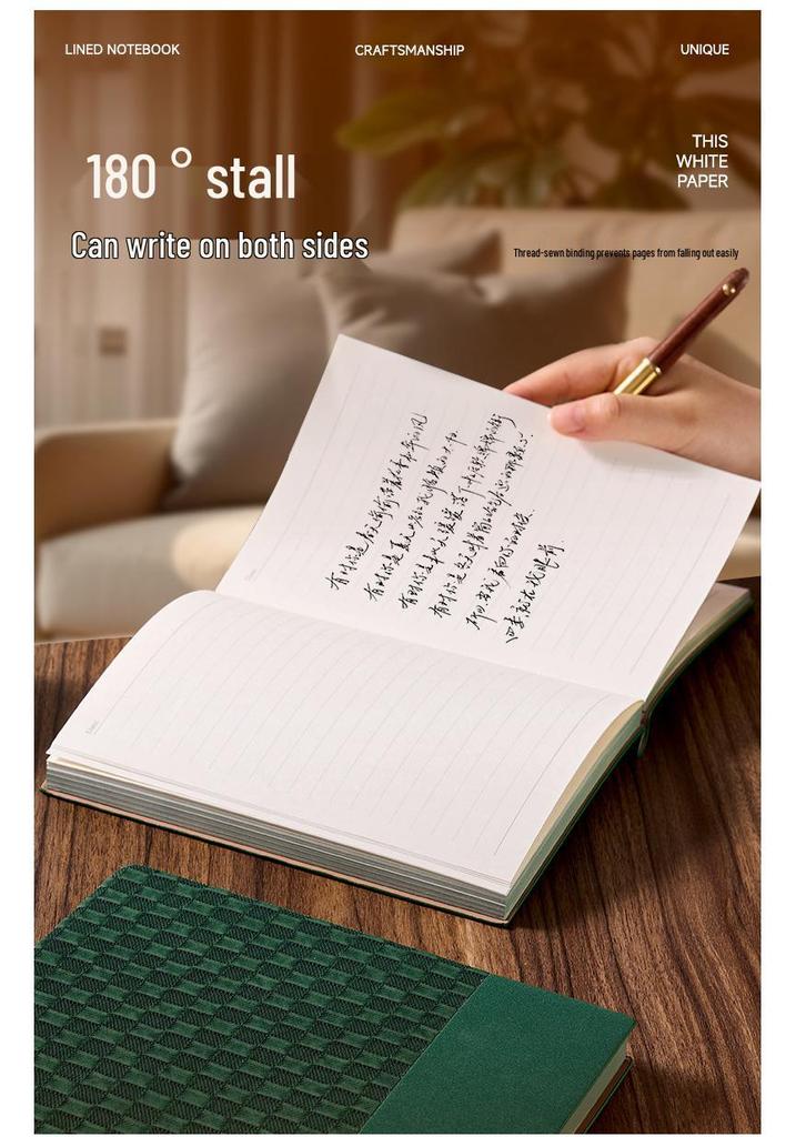 Retro Plaid A5 Soft Leather Notebook - Custom Business Diary with Thick Daolin Paper, High Aesthetic Value