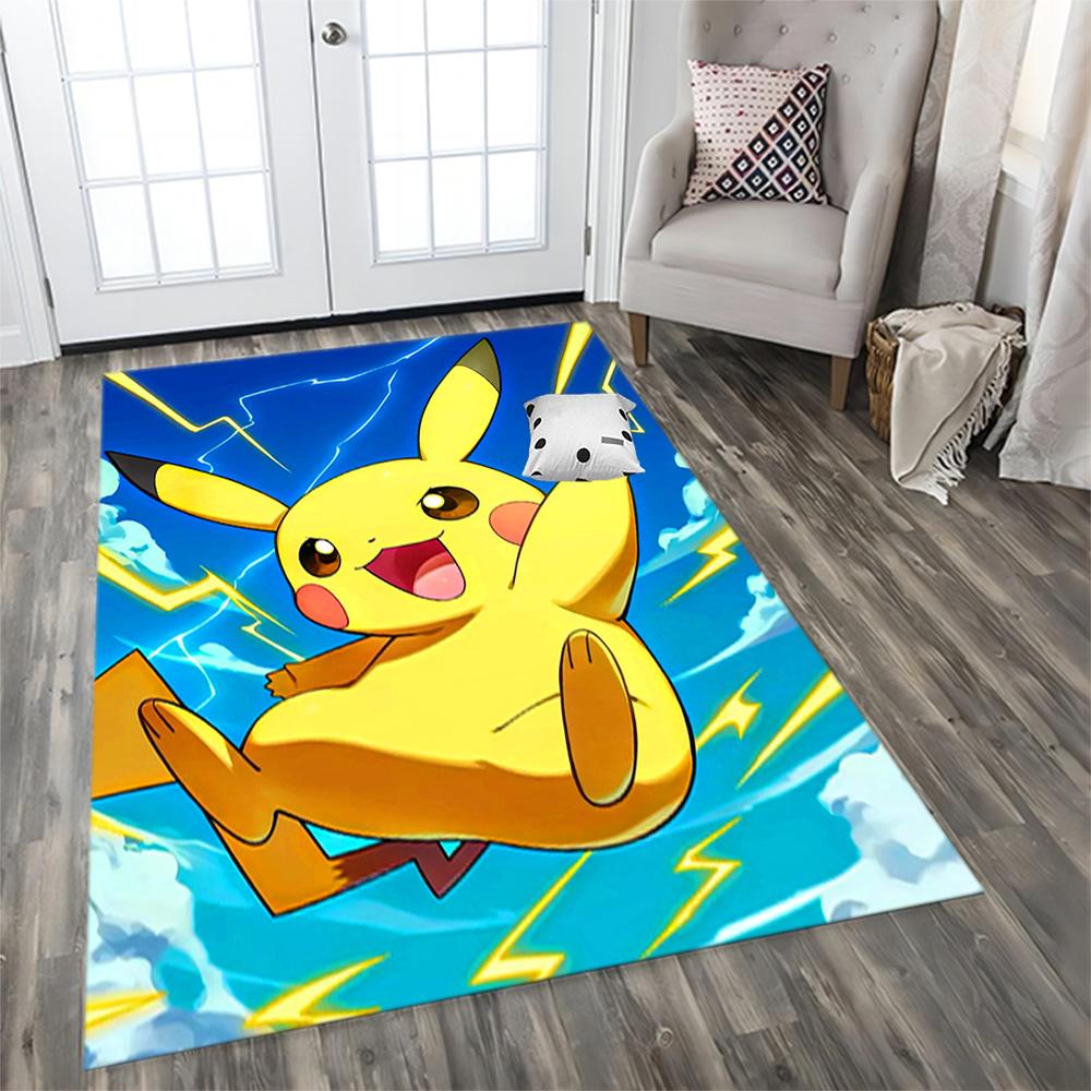 Pikachu's Electric Adventure rug for living rooms, bedrooms, home décor, and as gifts.
