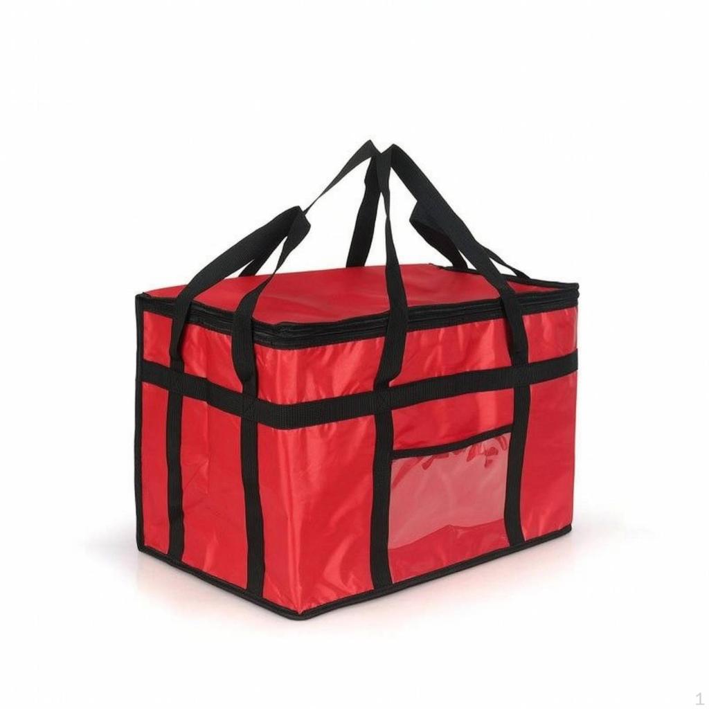 Insulated Food Delivery Bag Portable with Pocket Zippered for Caterers, Grocery