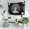 Tree Of Life Tapestry Wall Hanging, Sun And Moon Aesthetic Phase Galaxy Star Black And White Tapestries Nature Aesthetic Home