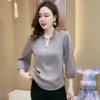 New Spring Summer Style Tops Three-quarter Sleeve Women's Bottoming Shirts Fashionable Versatile