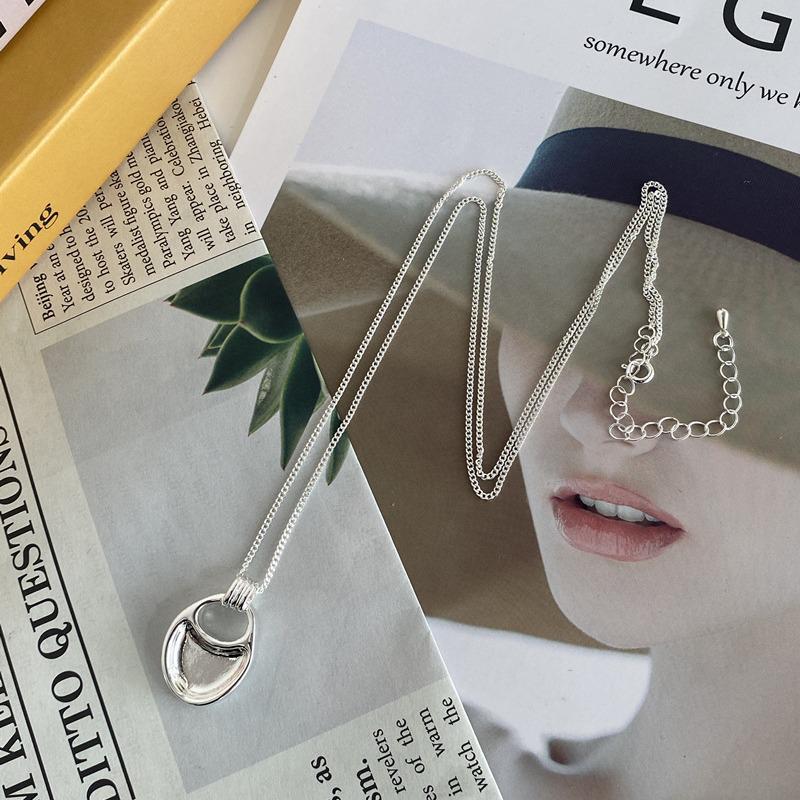 Korean Style Niche Saddle Bag Pendant Necklace - Irregular Long Sweater Clavicle Chain