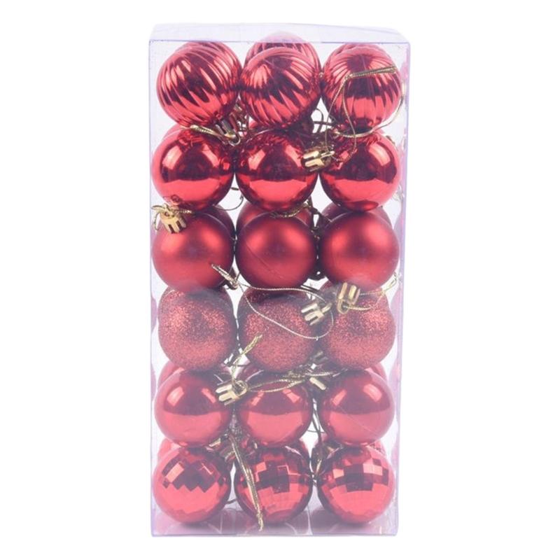1 Box Christmas Ball Christmas Tree Ornament Home Christmas Hanging Pendant 2024 New Year Gift Holiday Party Decoration