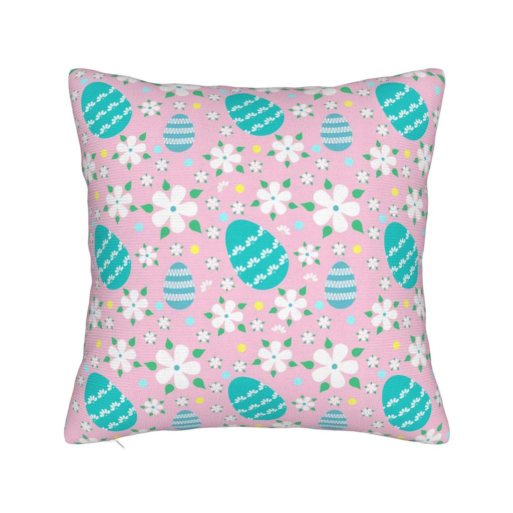 Eggs Easter Bunny Square Pillow Case Polyester Cushions for Sofa   Novelty Pillowcover Home Decor