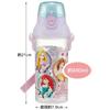 Skater Water Bottle, 480ml, Disney Princess 24 Design, Plastic Clear Bottle, for Kids, Made in Japan, PSB5TR-A