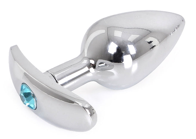 Anal Jewel Plug with Rounded Base Curve 6 X 2.8 Cm - Blue Jewel - Kiotos - Anal Jewelry