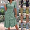 Fashion Summer Spring Short Sleeve V-Neck Casual Dresses