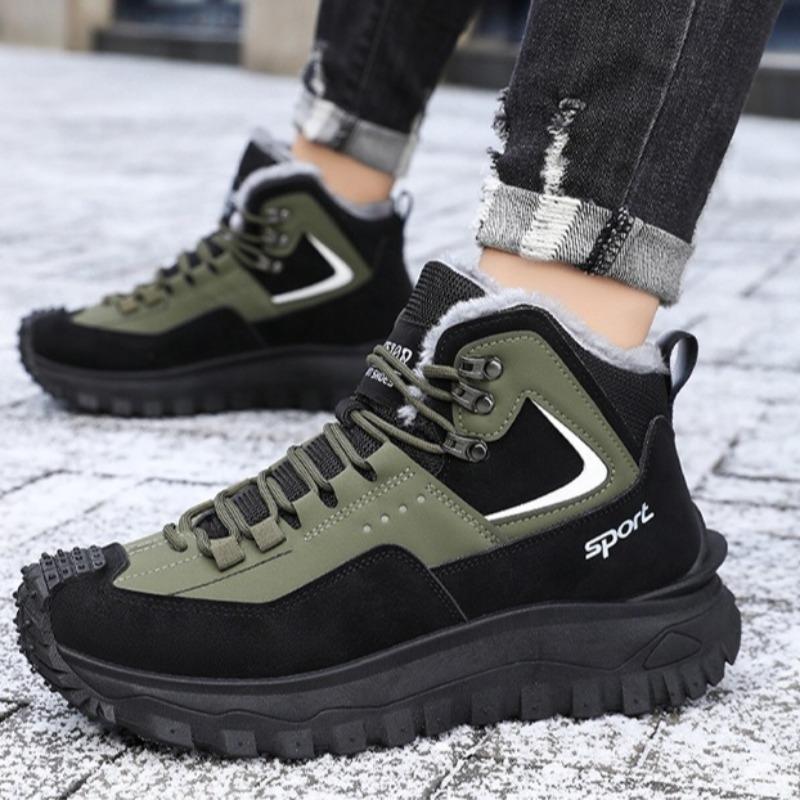 Fashion Men Snow Boots Fashion High-top Cotton Shoes Plush Warm Winter Boots for Men Non-slip Platform Boot Outdoor Safety Shoes Sneaker