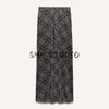 Spring New Women's Clothing French Retro Easy Matching High Waist Gingham Silk Net Long A- line Skirt 5039281