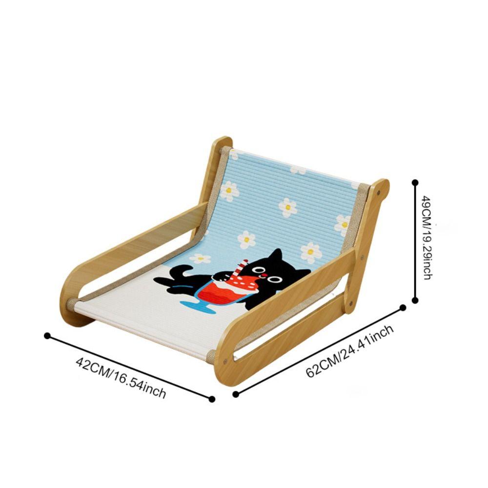 Universal Wooden Pet Sofa Bed Cartoon Removable Cat Rocking Chair Wear-Resistant Dog Bed Chairs Four-Season