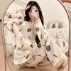 Autumn and Winter New Maternity Pajamas Home Wear Suit Thickened Postpartum Air Cotton Monthly Clothing Nursing Clothes Pajamas