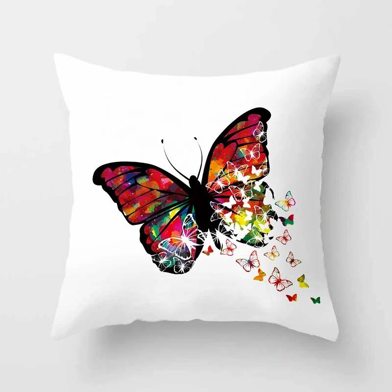 Flower Butterfly Decorative Pillowcase Living Room Office Home Pillowcase Car Ornaments